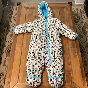 Spyder Infant ToddlerOne Piece Hood Snowsuit Bodysuit 24 Month Leopard Print